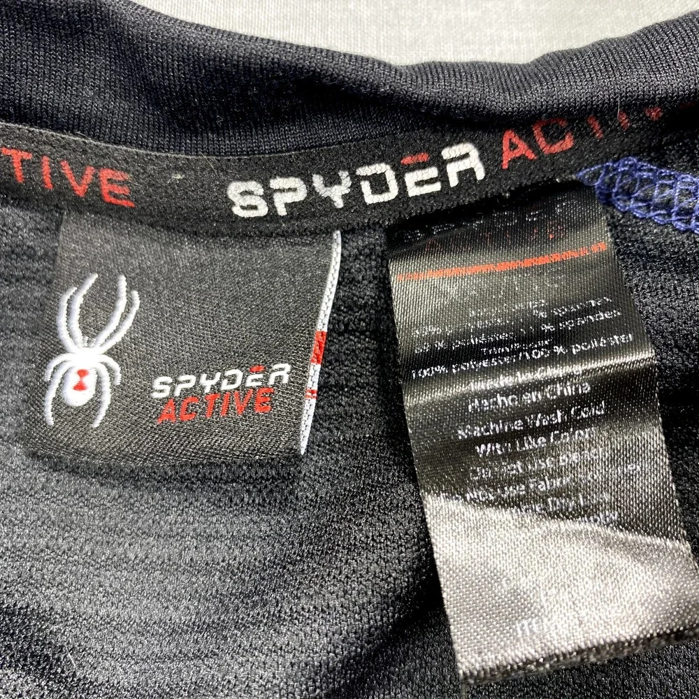 Spyder Active Shirt Mens XXL Blue Long‎ Sleeve Moisture Wicking Stretch ProWeb